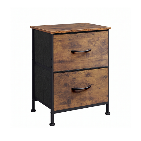 2 Drawer Storage Cabinet Nightstand Bedroom Side Table Organizer