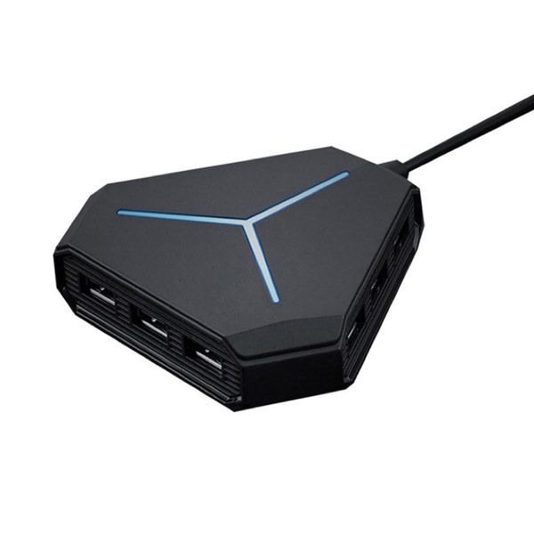 6 Port USB Hub Splitter with TF SD Card Reader Mic 3.5mm