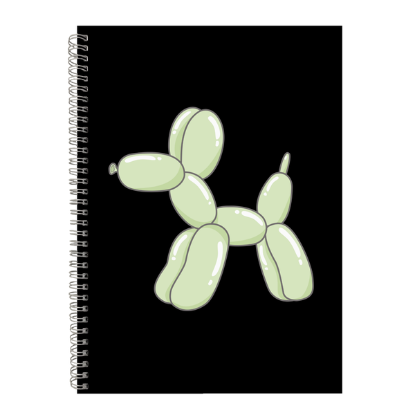 Green Balloon Dog Gift Idea Writing Book Notepad Notebook A4 505