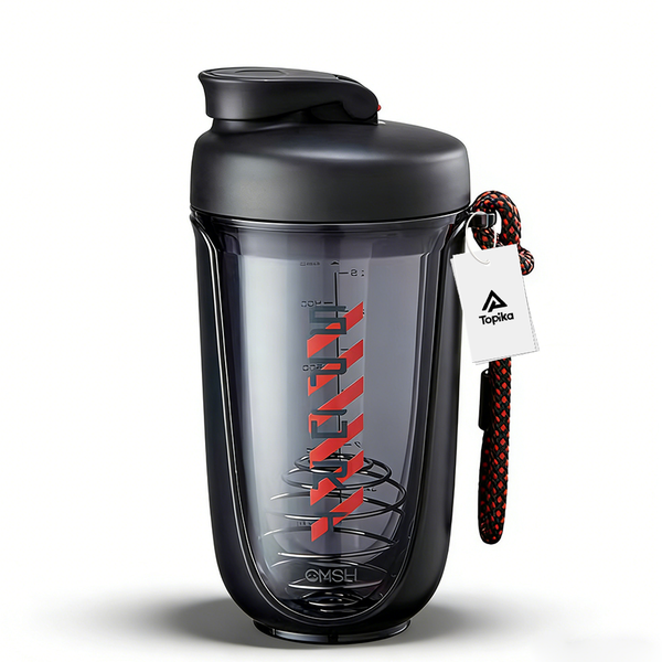 Topika Protein Shaker Bottle 590ml, Round Bottom Shaker Cup Durable Blender