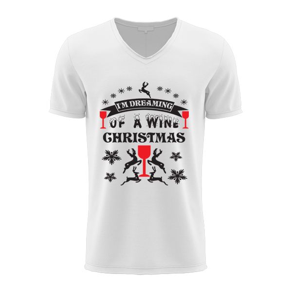 Christmas Printed T-Shirt - I'm dreaming of a wine Christmas