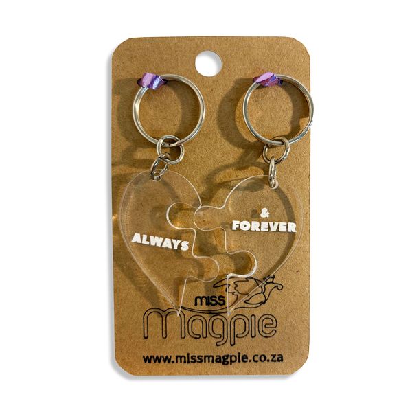 Always &amp; Forever Keyring Set - Clear Acrylic
