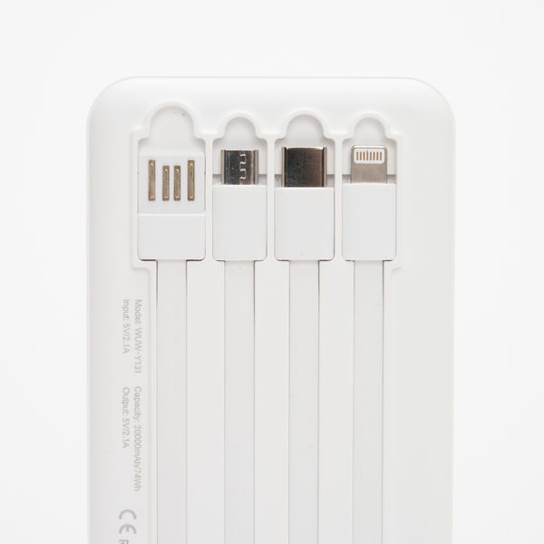20000mAh Power Bank with 4 Built-In-Cables
