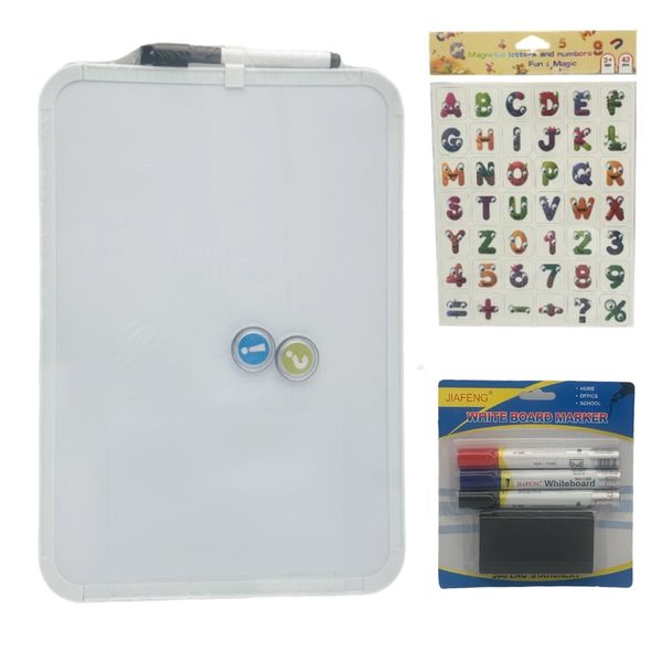 25x35cm Magnetic Whiteboard With Letters, Eraser &amp; Markers