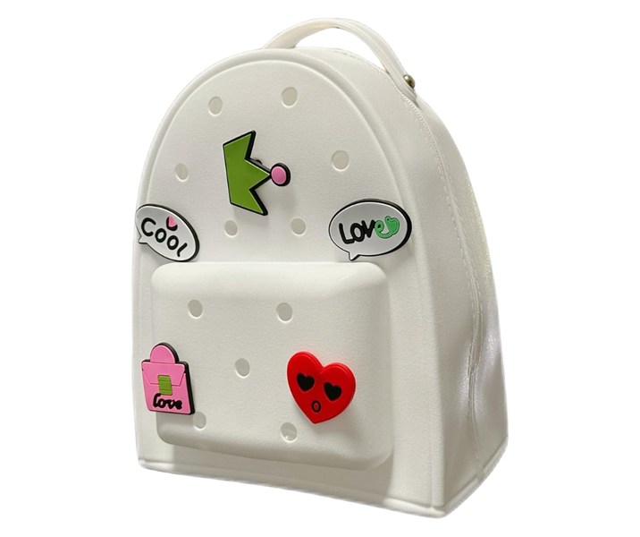 Silicone Jelly Mini Backpack with 5 Charms for Girls