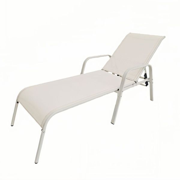 George &amp; Mason Sunny Textilene Lounger - Warm White