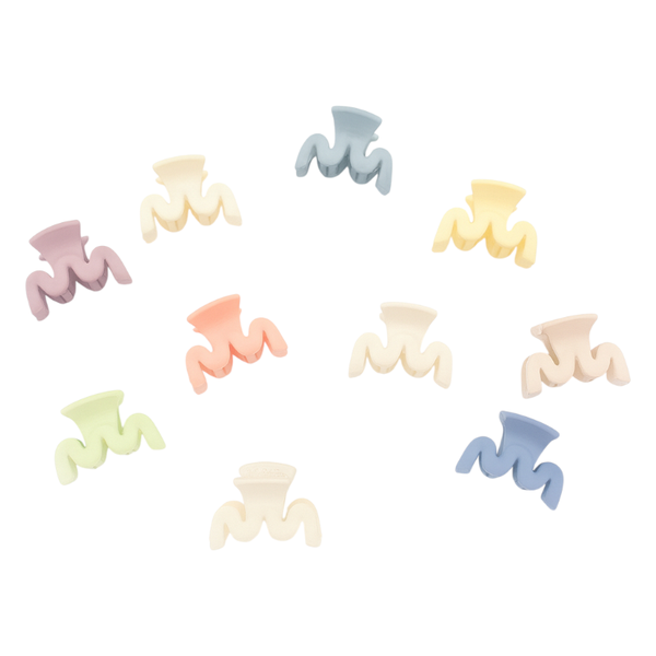 10 Pieces Wave-Grip Pastel Edition Mini Hair Clips - Multicolor