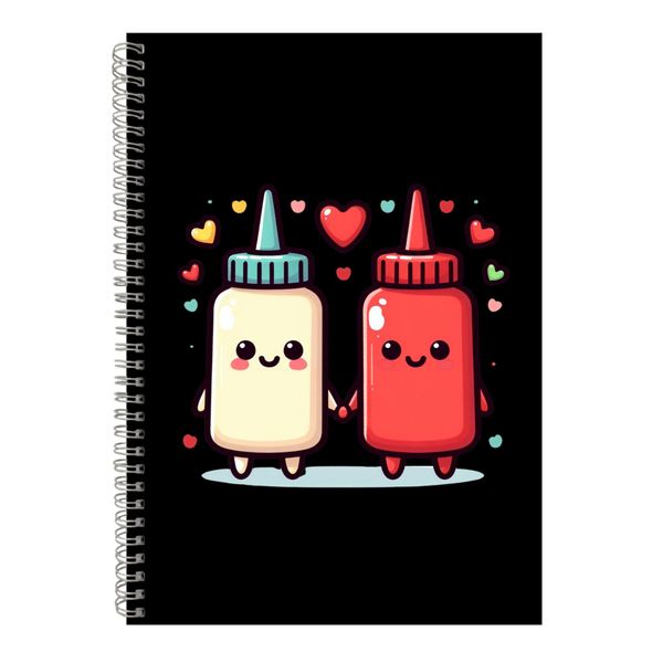 Tomato A4 Notebook Spiral Lined Matching Couples Graphic Notepad Present092