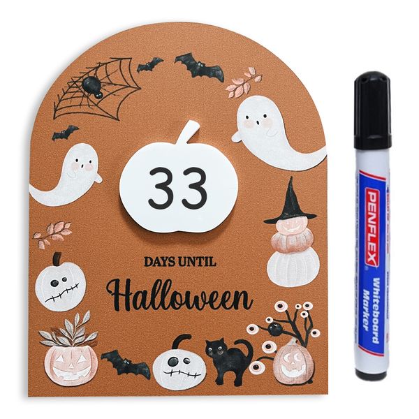 Days until Halloween Countdown Gift Magnet Sign With Whiteboard Pen