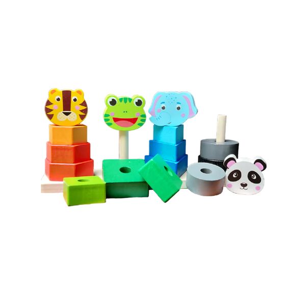 Explore and Create: Multi-Color Animal Building Blocks Set for Kids 3+