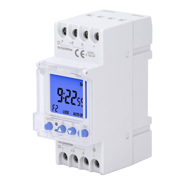 Programmable Timer Switch for DIN Rail 2 Channel 16A 7 Day