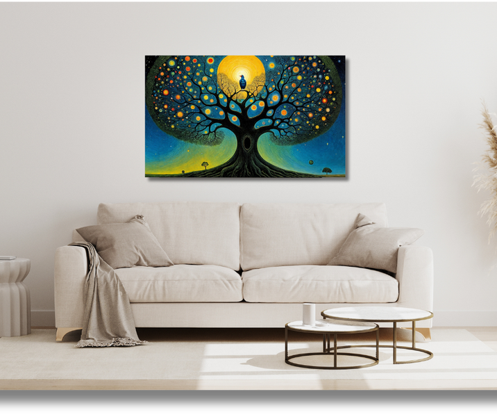 Canvas Wall Art Home Decor - Ficus Blue Bird