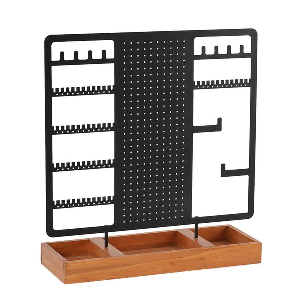 Multi-function Jewelry Stand Organizer with Wood Tray for Keys Ring Earring