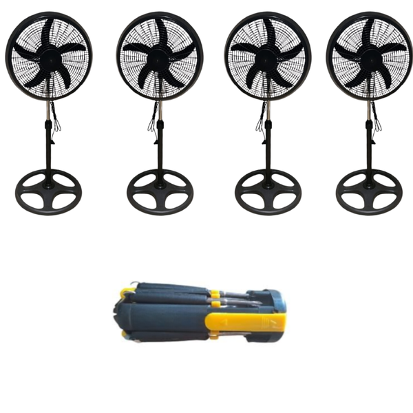 Standing Fan 18" 4 Pack 60W Energy Saving With Free Screwdriver Set