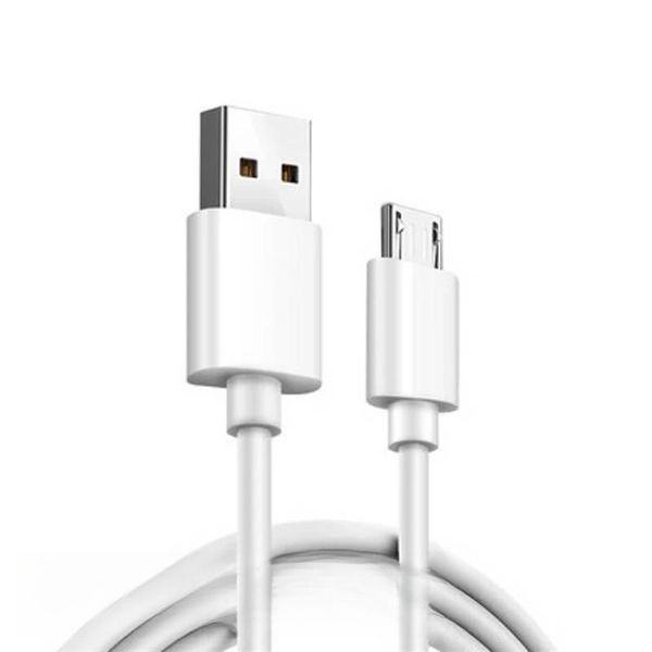 Micro USB Cable White 2m Compatible with Phones Camera &amp; Monitor