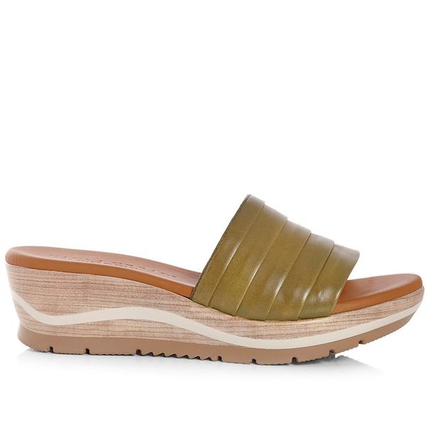 Green Cross GX&amp;Co Paula Urban Wedge Slip On 52231 Khaki