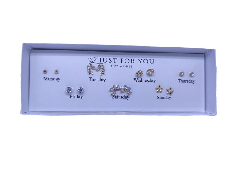 Women's Seven Days Wearing Earrings, Classy Stud Earring For Girls