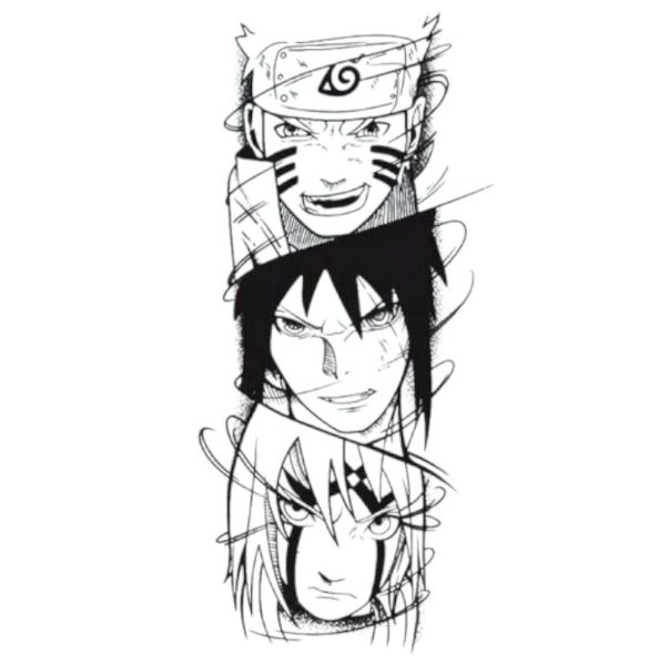 1 Sheet - Shinobi Spirit Naruto Temporary Tattoo - Black