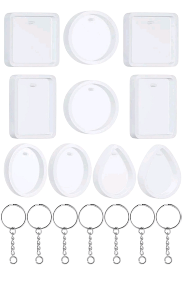 20 Pack Pendant DIY Epoxy Mold Resin Set for Keychains
