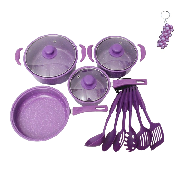 13 Piece Non Stick Kitchenware Set And A Key Holder