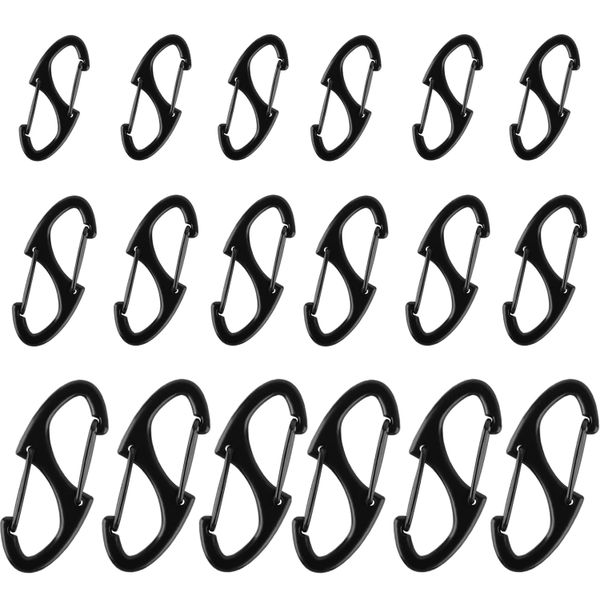 18pcs Zipper Clips Anti Theft Pull Locks Double-Sided S Carabiner Clasps