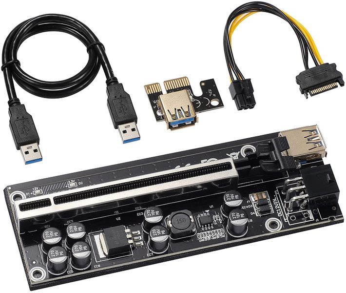 PCIE Riser Card VER 009S PLUS 1 to 16 USB 3.0 Cable GOLD for GPU Mining