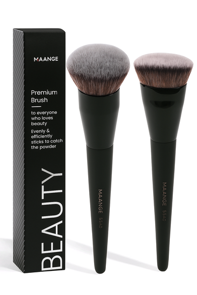 MAANGE 2pc Makeup Brush Set- Foundation, Contour, Powder, Multipurpose