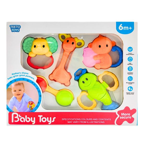 Baby Rattle Toy Gift Set - Learning and Sensory Activity Toys for Babies