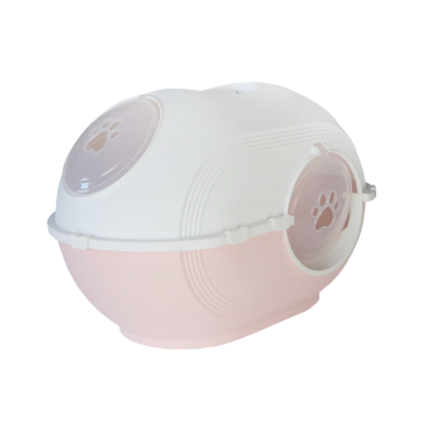 Cat Litter Box Space Capsule Design SplashProof Deodorizing Cat Toilet Grey