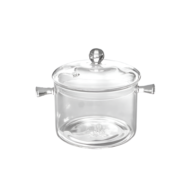 1.9L Clear Borosilicate Glass Cooking Pot