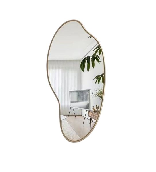 Gold Wall Mounted Hanging Mirror 80 x 37cm