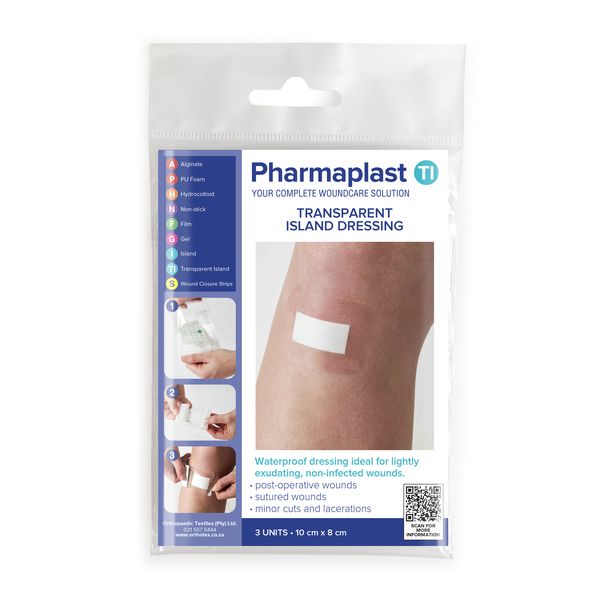 Pharmaplast Transparent Island Dressing 10 x 8cm (3 Pieces)