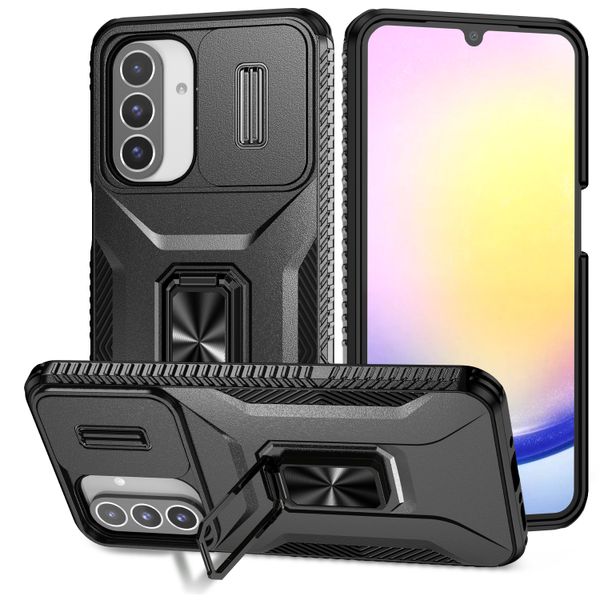 Slide Camera Lens Cover for Galaxy A26 with Ring Kickstand Phone Case