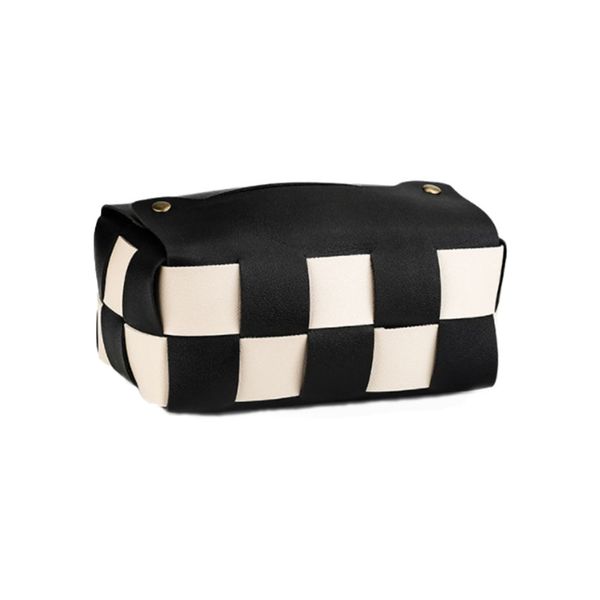 Black Rectangle PU Leather Tissue Box Holder - Modern Tissue Box Cover