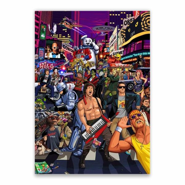 Pop Culture Character Collage Poster - A1