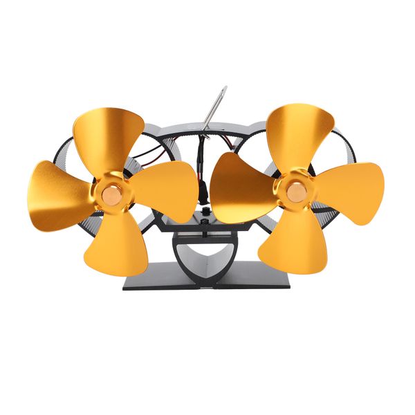 Four Blade Gold Dual Head Fan Aluminum Alloy Replacement