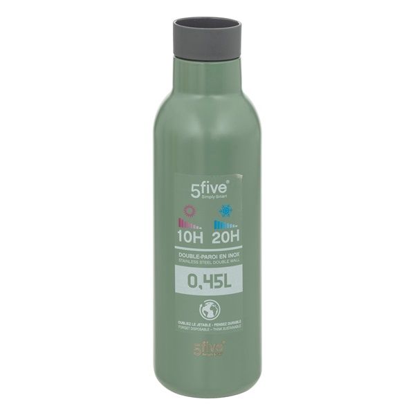 5five Stainless Steel Travel Bottle Hot and Cold 450ml