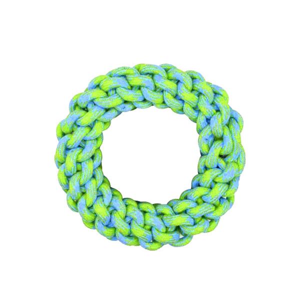 Knotted Cotton Rope Chew Tug Toy Knotted Pet Training Dogs Rope Ring