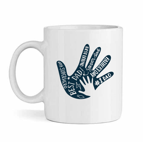 Dad Hand - Father's Day-Valentines-Birthday-Christmas Pack Mug