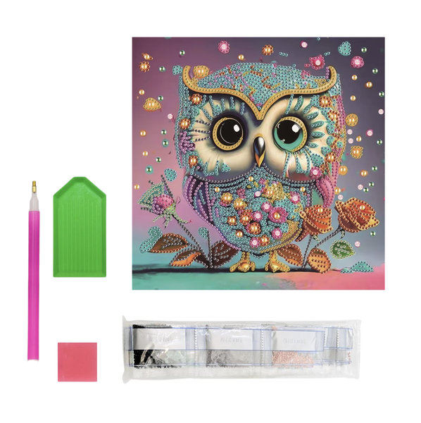 30cm 5D Diamond Painting By Numbers Kit - Baby Owl