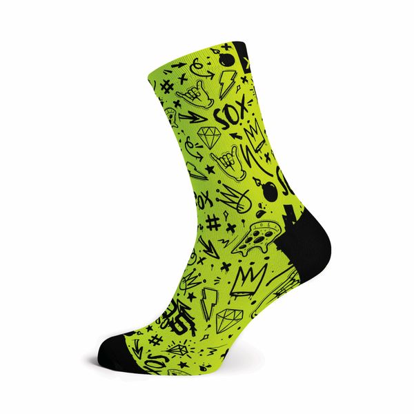 Sox Sootwear Fluo Doodle Crew Socks
