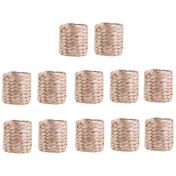 12Pcs Water Hyacinth Napkin Rings -For Party Dinner Table Decoration