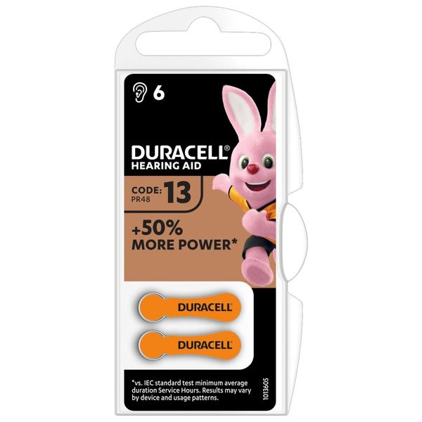 Duracell Hearing Aid Batteries 13 - 6 Pack