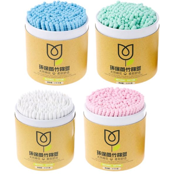 Beauty 200 Piece Barrel Disposable Ears Buds Cleaning Tools 4 Set