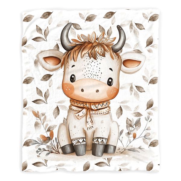 Autumn Baby Cow Baby Fleece Blanket