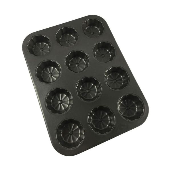 12 Cup Non-Stick Plum Shaped Muffin Baking Pan - Black