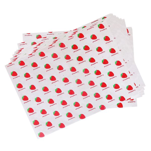 100 Piece Strawberry pattern Cartoon Baking Sheets Wrapping Paper