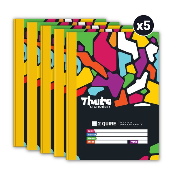 Thuto 2 Quire Quad &amp; Margin (Pack of 5) - Jazzy Edition