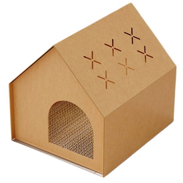 Cardboard Cat Scratching House - Star Roof