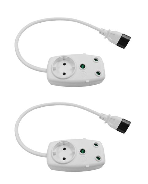 2 PACK: Multi Plug 1x16A 1x5A 0.5m IEC Cord: MP-02WIEC